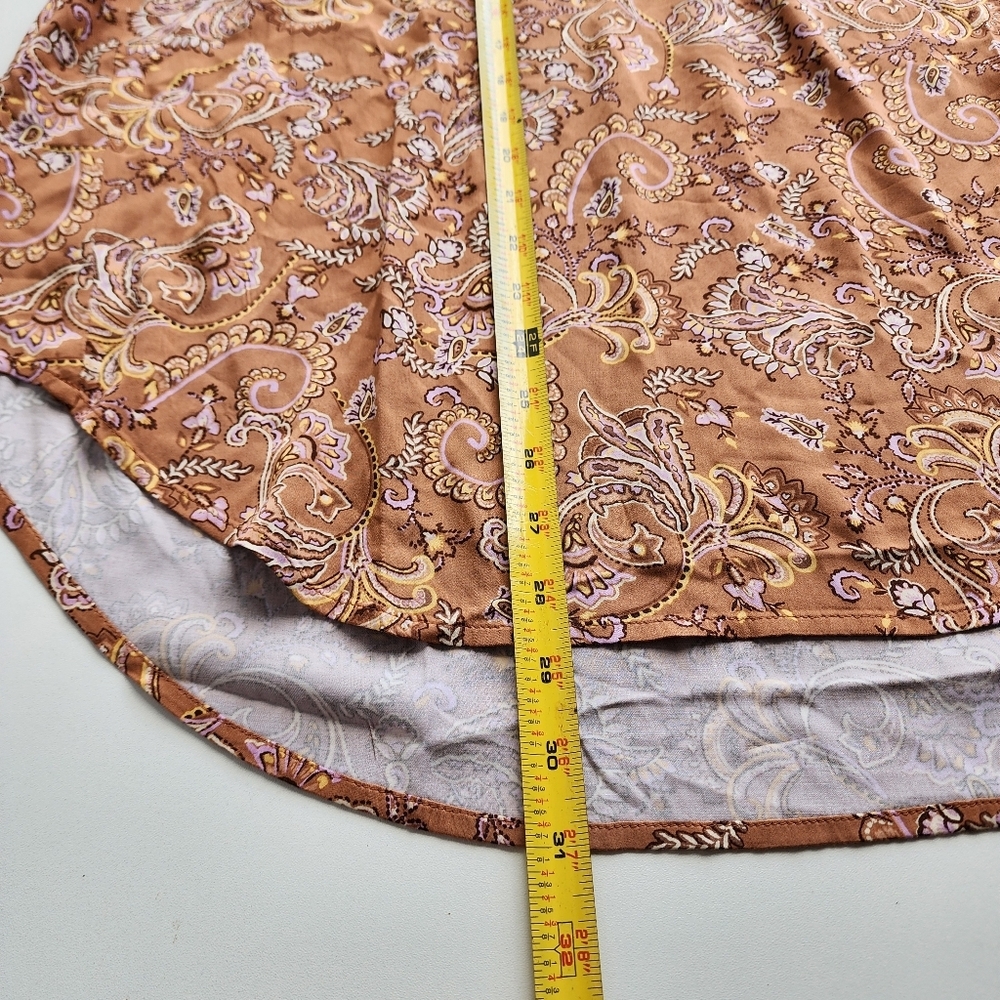 NWT $99 J Jill Paisley Print Blouse V-Neck Long Sleeve Tunic Top Brown Size M - Picture 8 of 14